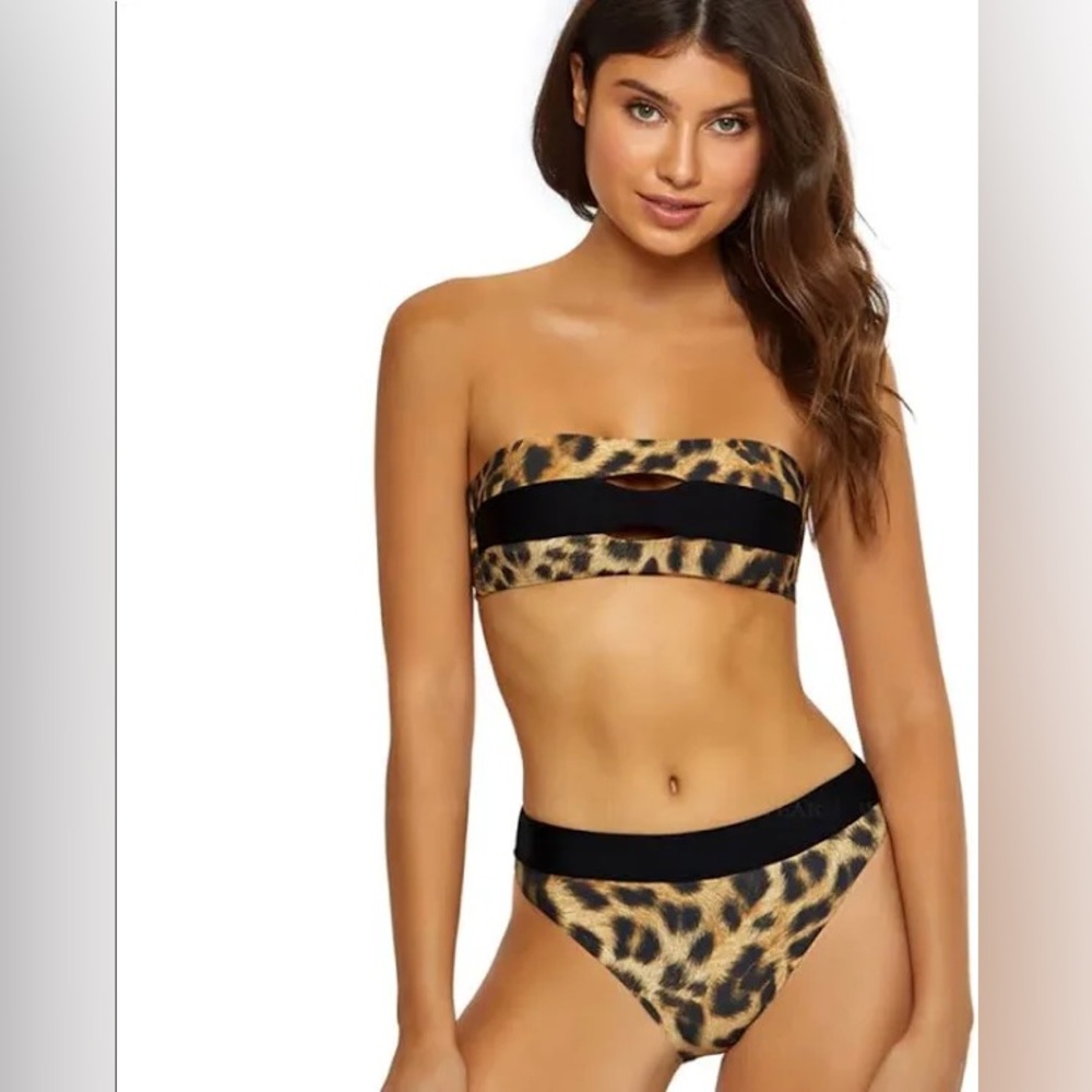 Pilyq Animal Print Bandeau Bikini